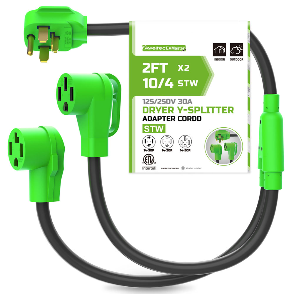 Dryer Y Splitter, NEMA 14-30P to 14-30R/14-50R