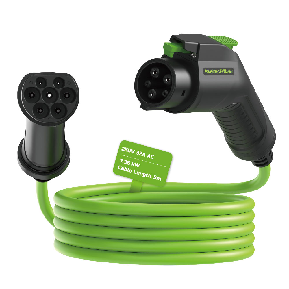 1-Phase Type 2 to Type 1 EV Charging Cable