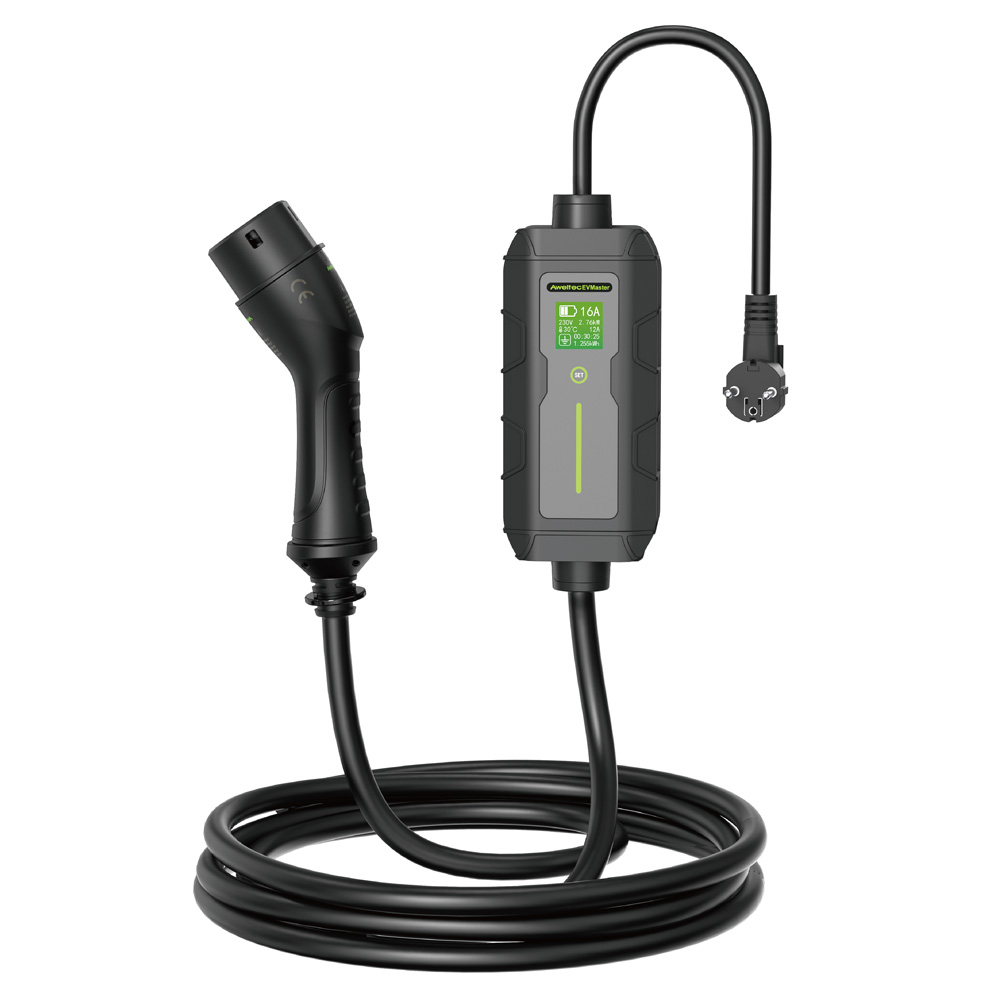 Type 2 16A 3.7kW Portable LCD EV Charger